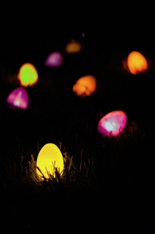 Colorful Easter Plastic Eggs with Lights