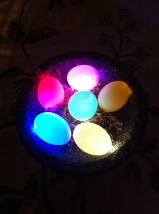 Colorful Easter Plastic Eggs with Lights