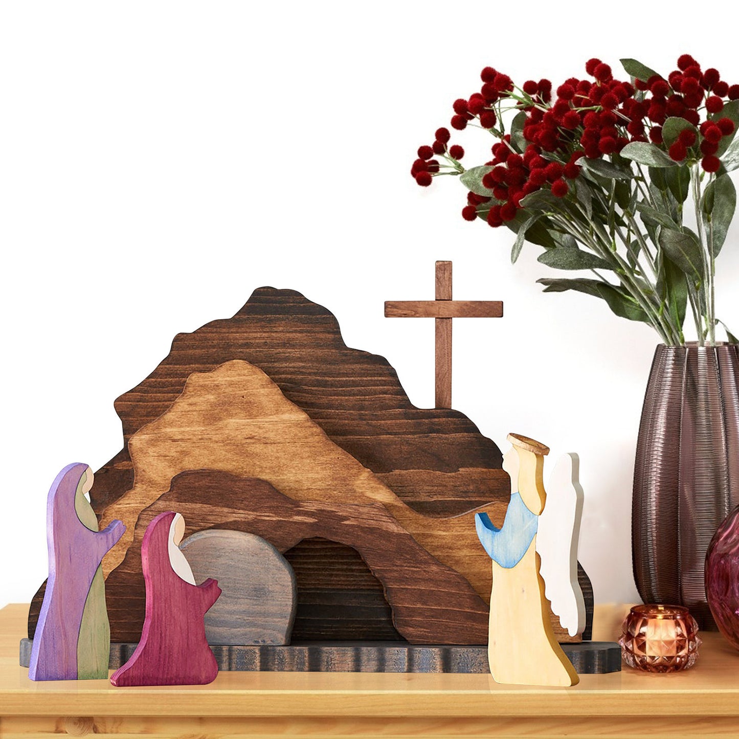 Wooden Easter Creche - Jesus Wooden Decoration