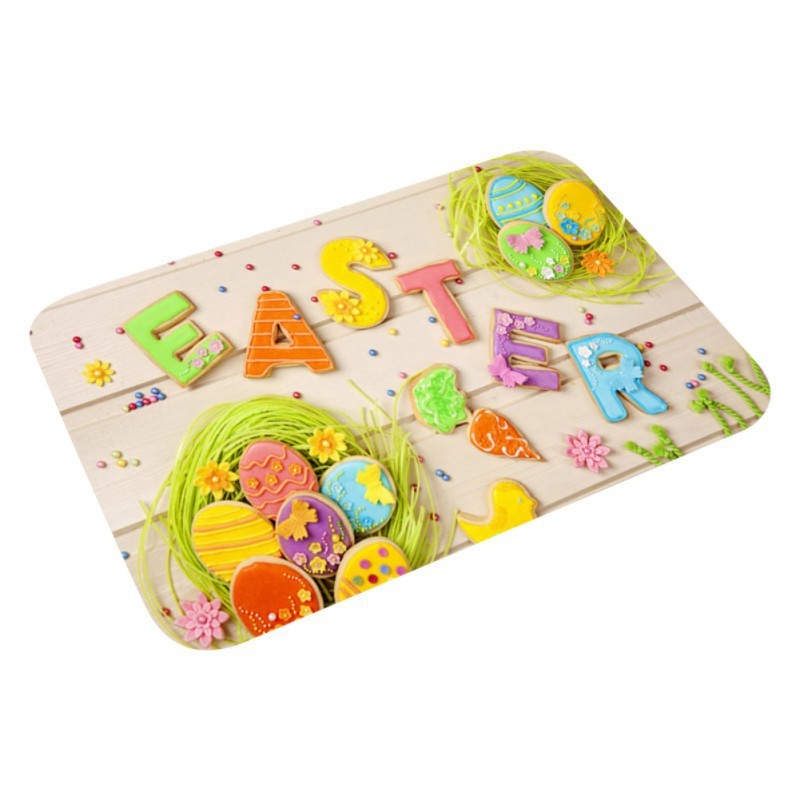 Easter Bunny Flannel Floor Mat