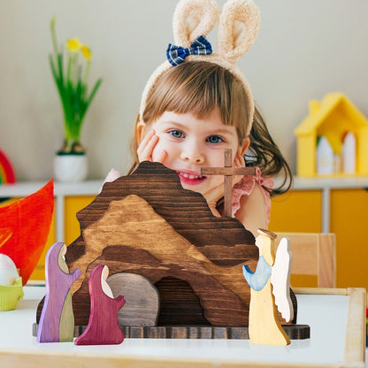 Wooden Easter Creche - Jesus Wooden Decoration
