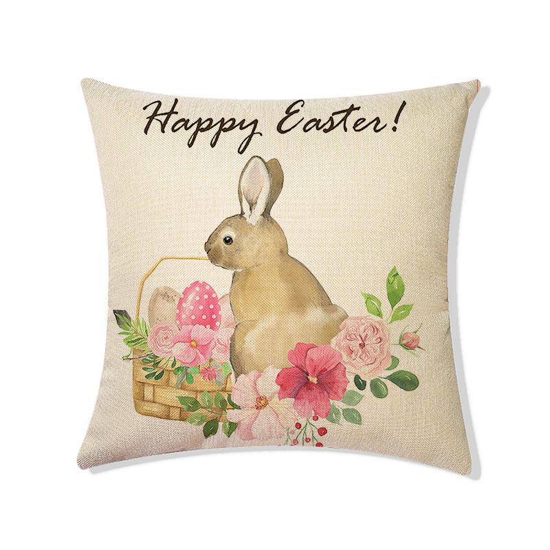Easter Linen Holiday Decoration Pillow