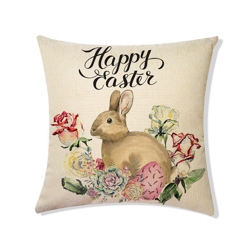 Easter Linen Holiday Decoration Pillow