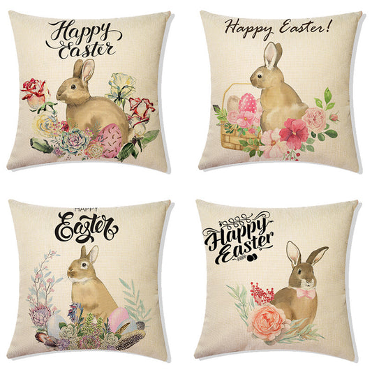 Easter Linen Holiday Decoration Pillow