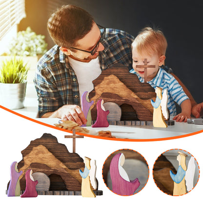 Wooden Easter Creche - Jesus Wooden Decoration