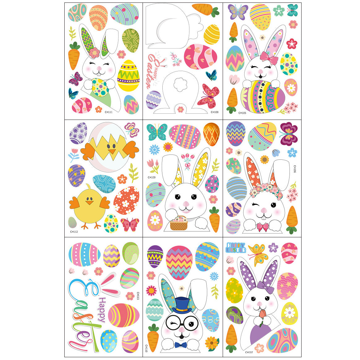 Easter Themed Glass Stickers
